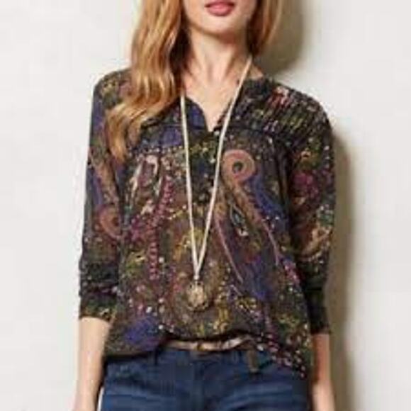 Antrhopologie Dolan T-shirt Olesa Blouse Peasant Top XS - Picture 1 of 8